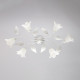Plafoniera grande con struttura linee classiche in metallo e diffusore in vetro