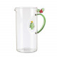 Caraffa in vetro con decorazione pino