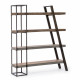 Libreria industrial in metallo e legno con ripiani inclinati Manchester
