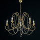 Lampadario in metallo 5 luci con strass in cristallo
