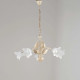 Lampadario grande classica struttura in metallo e diffusori in vetro