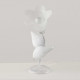 Lampada da tavolo con struttura linee classiche in metallo e diffusore in vetro
