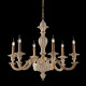 Lampadario moderno classico in legno con 6 bracci