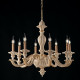 Lampadario moderno in legno in stile classico 8 luci