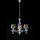 Lampadario in metallo bianco con decorazione shabby 3 luci con paralumi in pvc