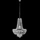 Lampadario classico in metallo cromato con strass in cristallo