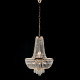 Lampadario classico in metallo cromato con strass in cristallo