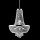 Lampadario classico in metallo cromato con strass in cristallo