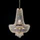 Lampadario classico in metallo cromato con strass in cristallo