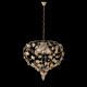 Lampadario in metallo laccato con decorazione decape 5 luci