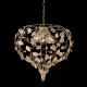 Lampadario in metallo laccato con decorazione decape 5 luci
