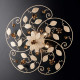 Plafoniera classica in metallo laccato con decorazione decape 5 luci
