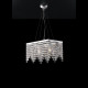 Lampada a sospensione in metallo cromato 2 luci con strass in cristallo