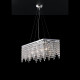 Lampada a sospensione in metallo cromato 4 luci con strass in cristallo