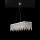 Illuminazione a sospensione in metallo cromato 6 luci con strass in cristallo