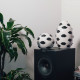 Vaso in ceramica dal design particolare con labbra nere