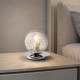 Abatjour moderna in metallo con diffusore in vetro