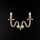 Applique classica da parete 2 luci con struttura in metallo e dettagli in vetro