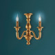 Applique da parete classica con struttura in legno con doppio braccio