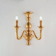 Applique da parete classica con struttura in legno con doppio braccio