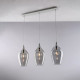 Lampada a sospensione con 3 diffusori lineari in vetro dal design moderno