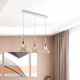 Lampada a sospensione con 3 diffusori lineari in vetro dal design moderno