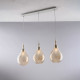 Lampada a sospensione con 3 diffusori lineari in vetro dal design moderno