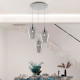 Lampada a sospensione con 3 diffusori pendenti in vetro dal design moderno