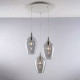 Lampada a sospensione con 3 diffusori pendenti in vetro dal design moderno