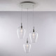 Lampada a sospensione con 3 diffusori pendenti in vetro dal design moderno