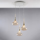 Lampada a sospensione con 3 diffusori pendenti in vetro dal design moderno
