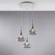 Lampada a sospensione con 3 diffusori pendenti in vetro dal design moderno