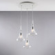 Lampada a sospensione con 3 diffusori pendenti in vetro dal design moderno