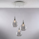 Lampada a sospensione con 3 diffusori pendenti in vetro dal design moderno