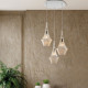 Lampada a sospensione con 3 diffusori pendenti in vetro dal design moderno