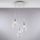 Lampada a sospensione con 3 diffusori pendenti in vetro dal design moderno