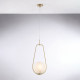 Lampada a sospensione moderna con struttura in metallo e diffusore in vetro