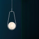 Lampada a sospensione moderna con struttura in metallo e diffusore in vetro