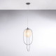 Lampada a sospensione moderna con struttura in metallo e diffusore in vetro