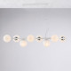 Lampada a sospensione moderna grande struttura in metallo e diffusori in vetro