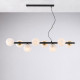 Lampada a sospensione moderna grande struttura in metallo e diffusori in vetro