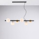 Lampada a sospensione moderna media struttura in metallo e diffusori in vetro
