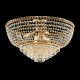 Lampada da soffitto classica con struttura grande in metallo e paralume in vetro