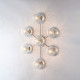 Lampada da soffitto grande in metallo con diffusori in vetro dal design moderno