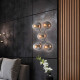Lampada da soffitto piccola in metallo con diffusori in vetro dal design moderno