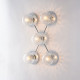 Lampada da soffitto piccola in metallo con diffusori in vetro dal design moderno