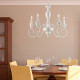 Lampadario classico con 5 braccia e struttura in metallo regolabile in altezza