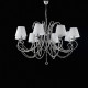 Lampadario classico con 8 luci con strass in cristallo e paralumi in tessuto