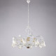 Lampadario classico grande 8 diffusori in vetro struttura in metallo regolabile