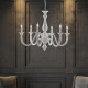 Lampadario classico grande con 6 diffusori e struttura in legno regolabile